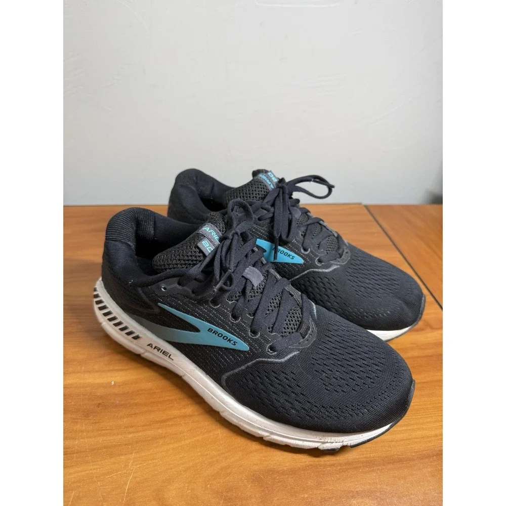 Brooks Ariel 20 Running Shoes Black Teal Mesh Women's Size 8.5B